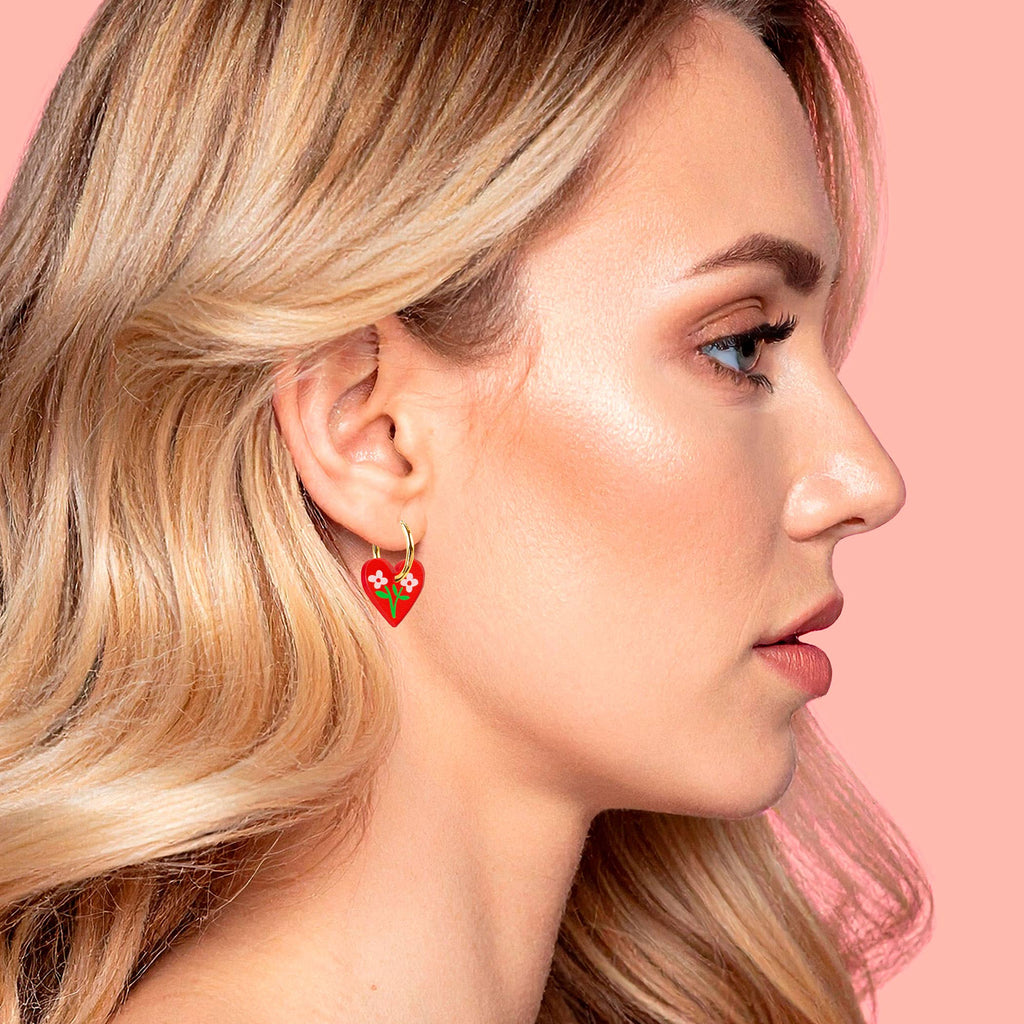 Natalie Lea Owen Red Heart Earring