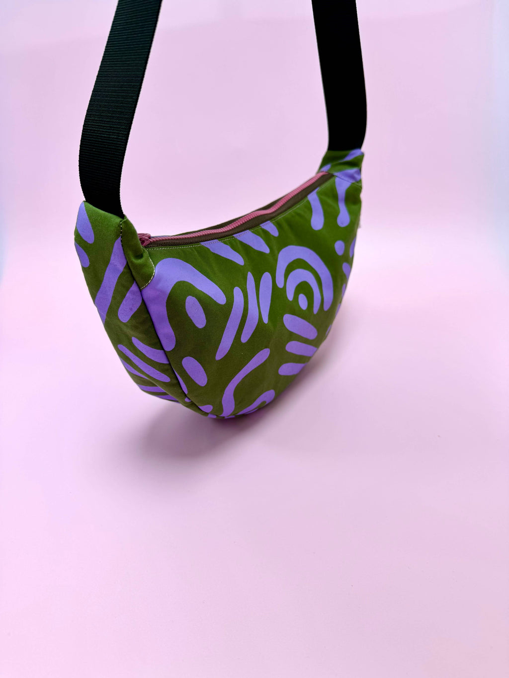 Yolla Studio Purple and Green Abstract Bag