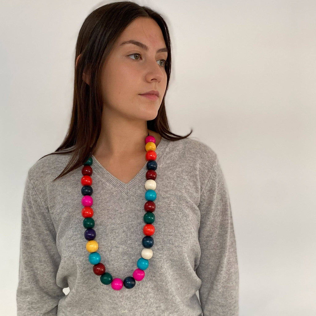 Rainbow Sphere Necklace Large beads