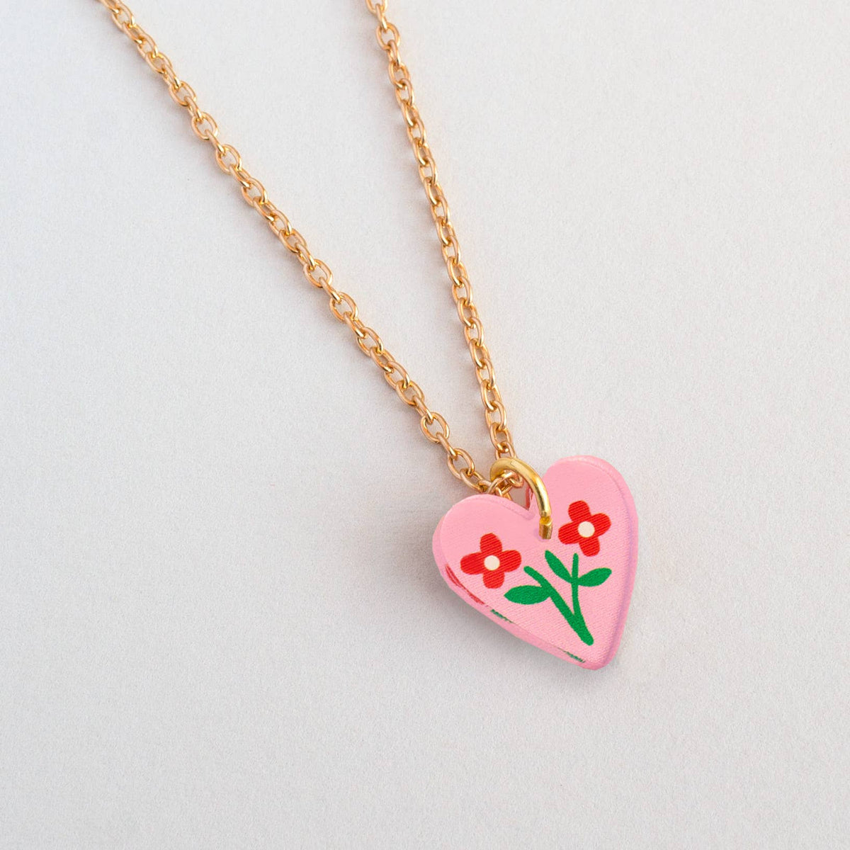 Natalie Lea Owen Pink Heart Necklace