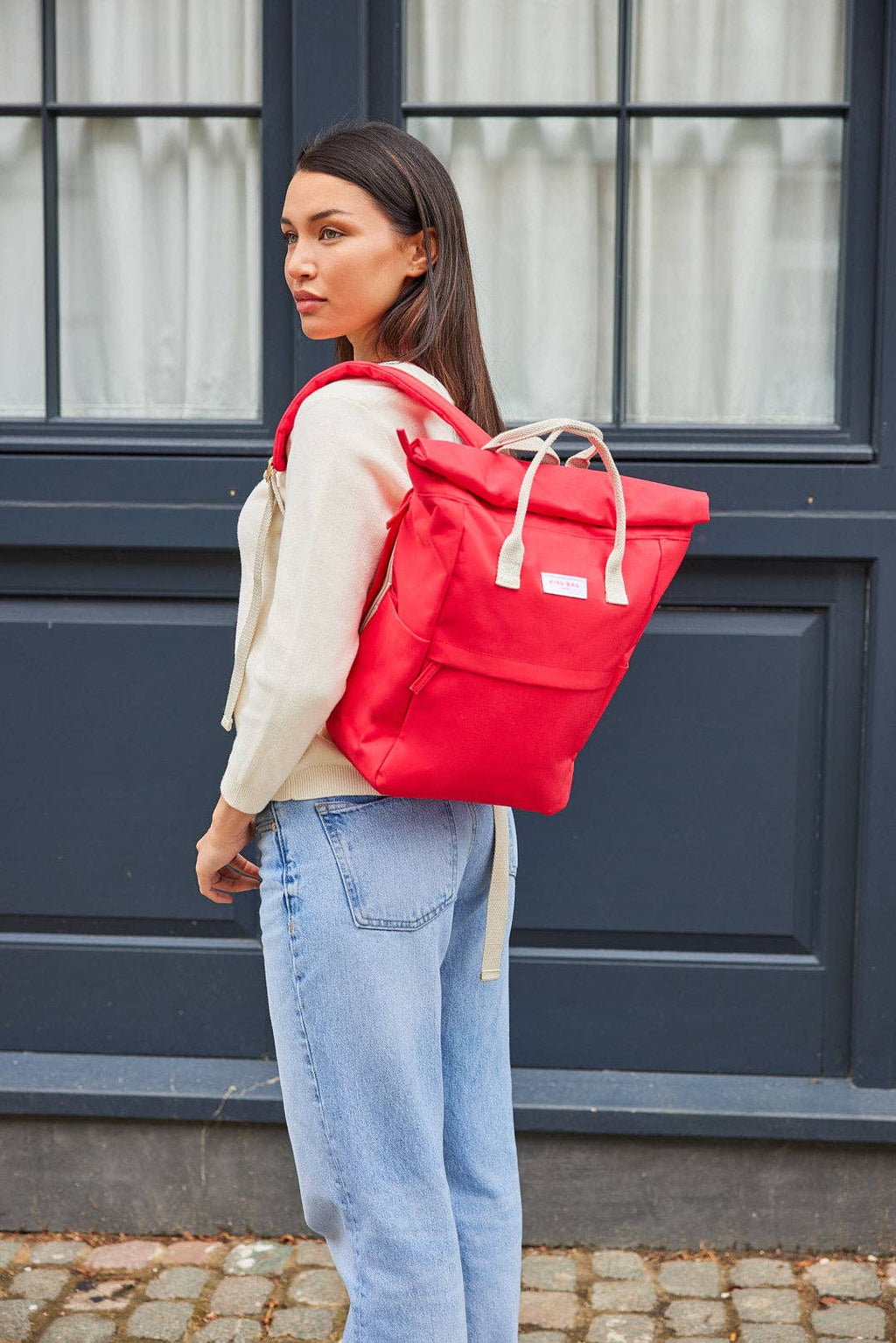 Kind Bag Poppy Red | Hackney Backpack | Medium