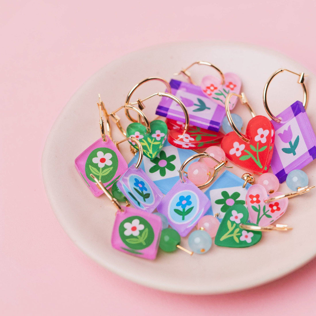 Natalie Lea Owen Hoop Flower Earring