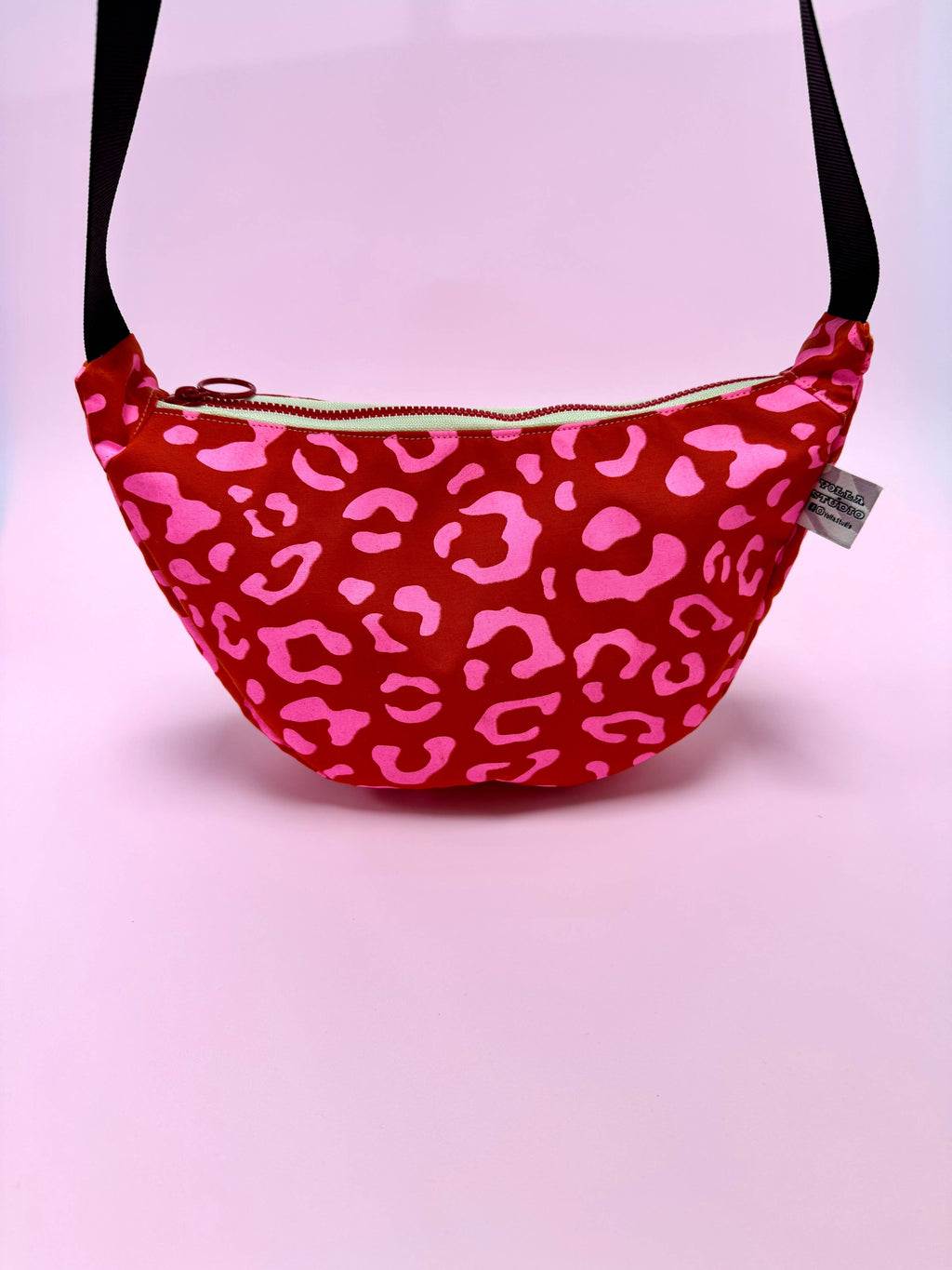 Yolla Studio Pink Leopard on Red Bag
