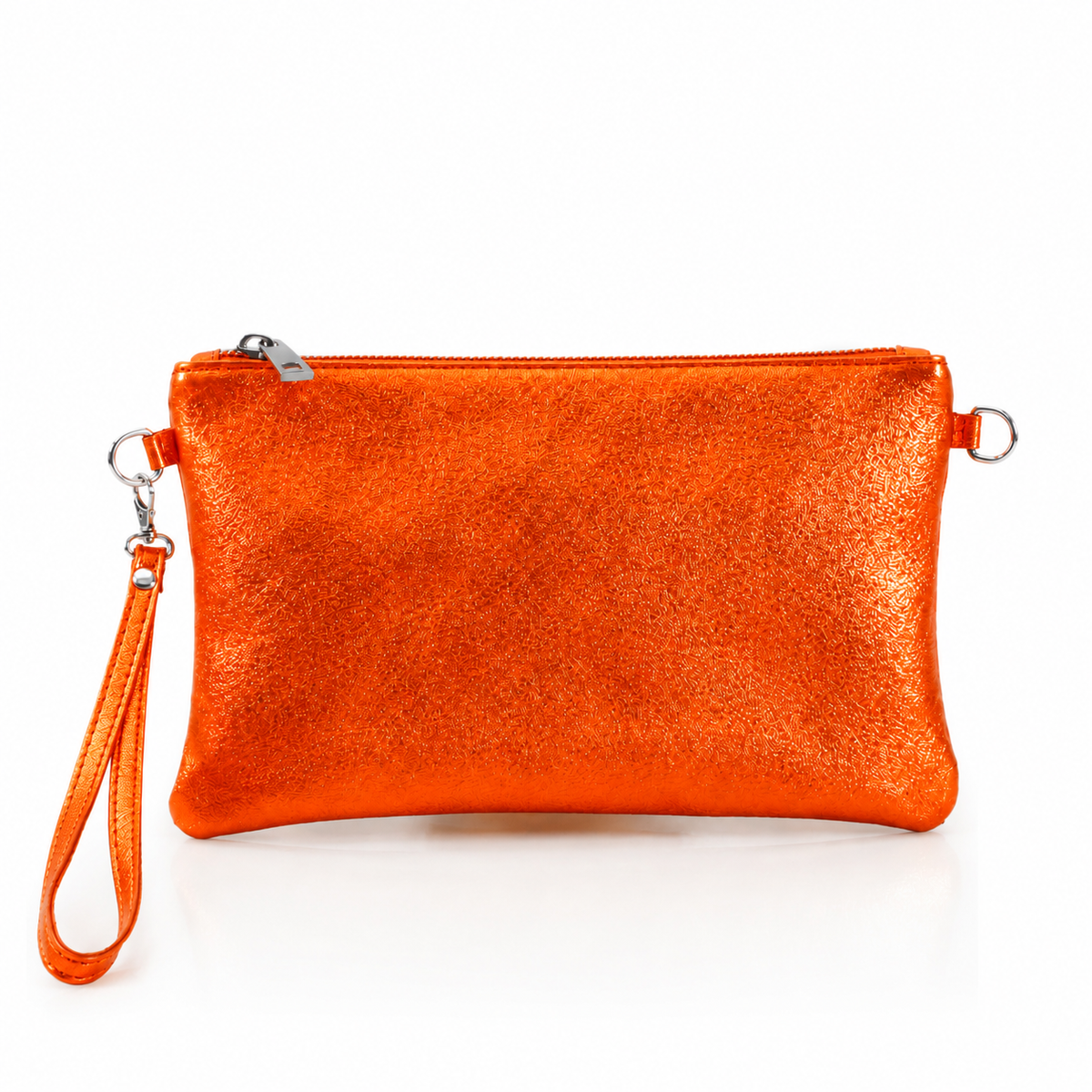 Bronze Italian Metallic Leather Clutch Bag