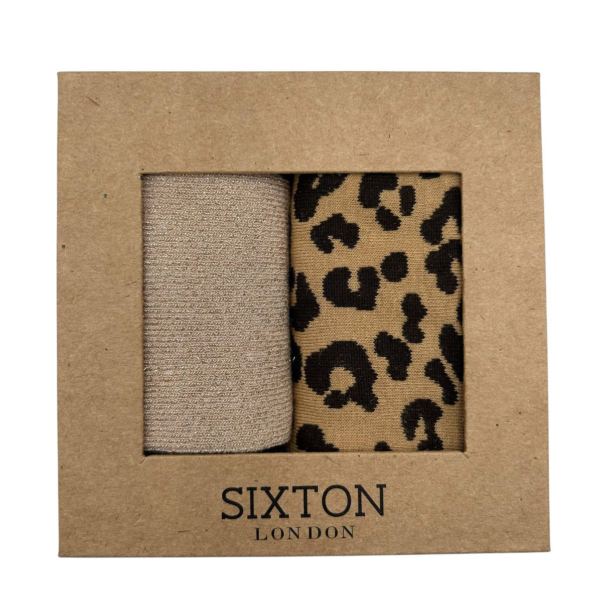 Champagne Vegas & Leopard sock box duo