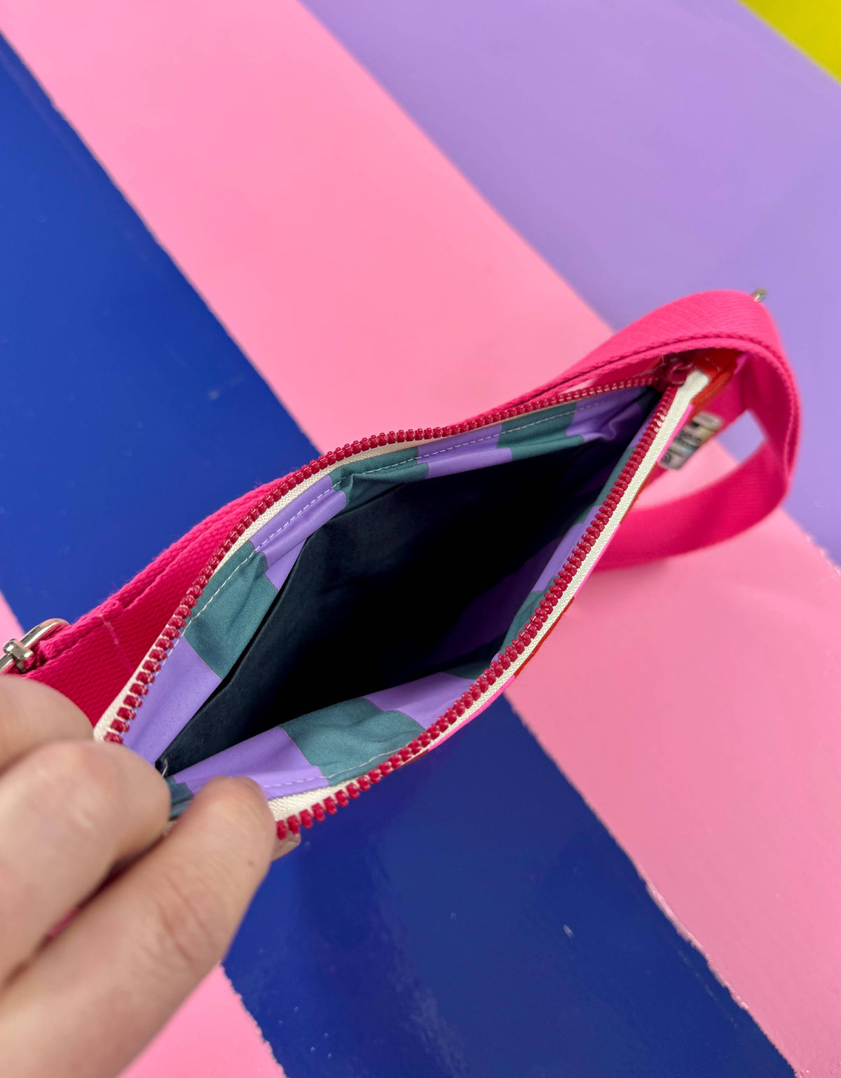 Yolla Studio Pink and Red stripes Bag