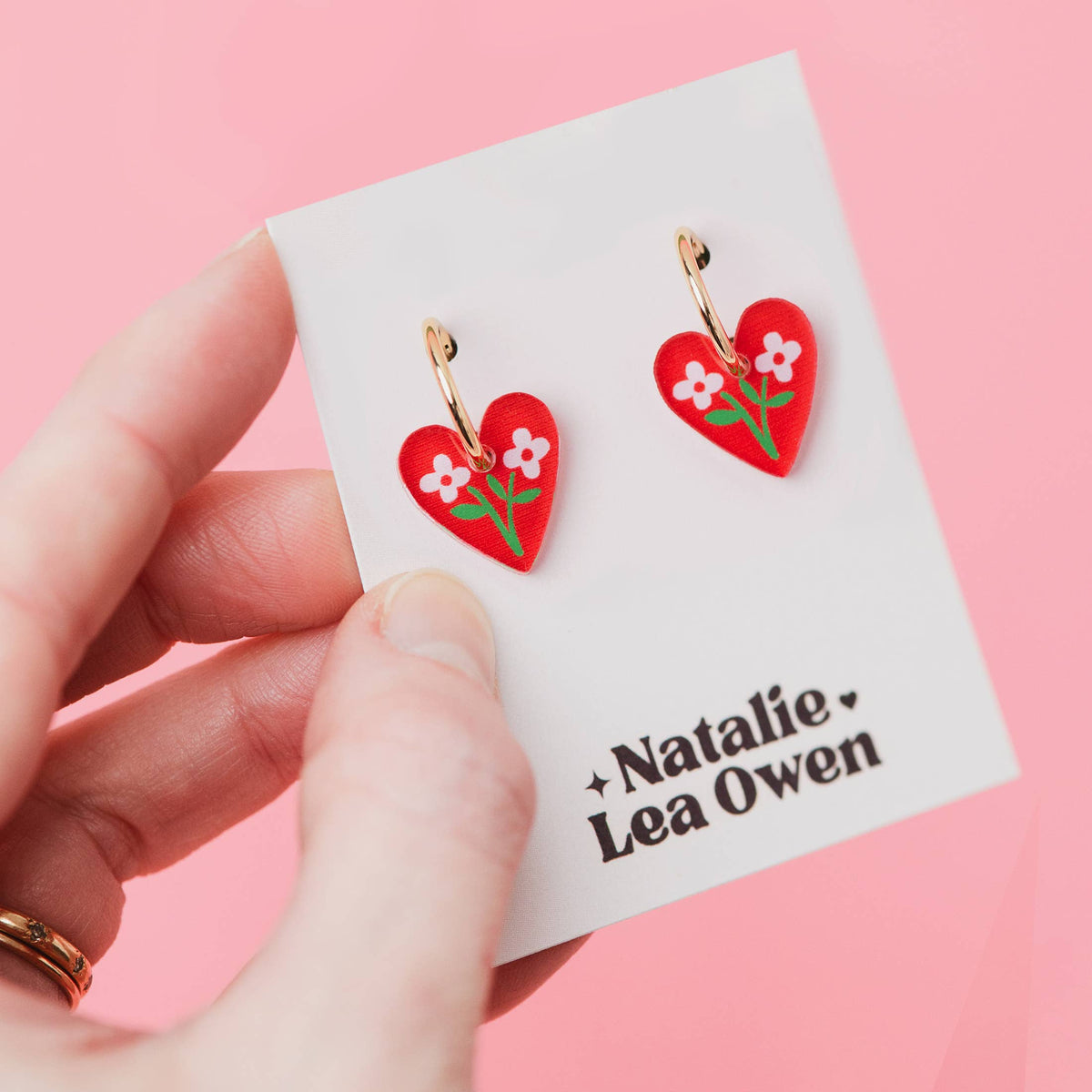 Natalie Lea Owen Red Heart Earring