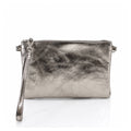 Bronze Italian Metallic Leather Clutch Bag